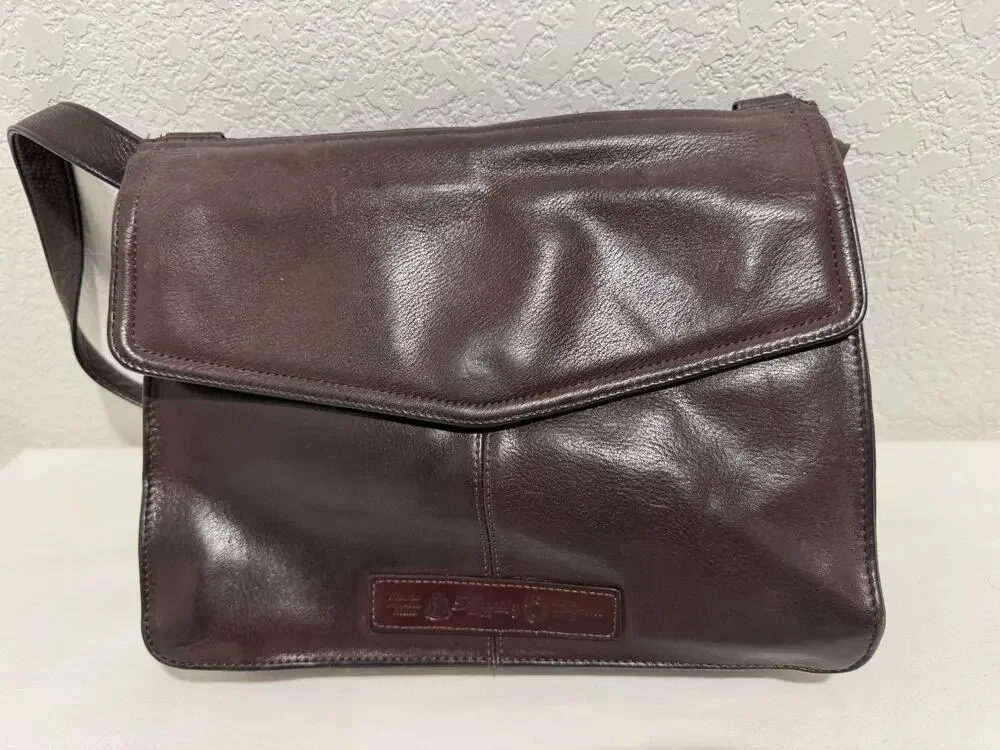 Vintage FOSSIL Brown Leather Purse Handbag Crossbody 75082
